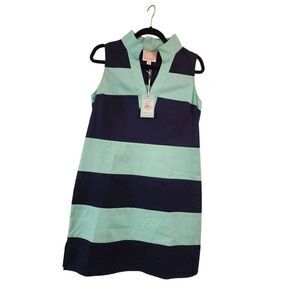 Sail to Sable shake it all NWT sleeveless shift dress cabbage and navy size Medi